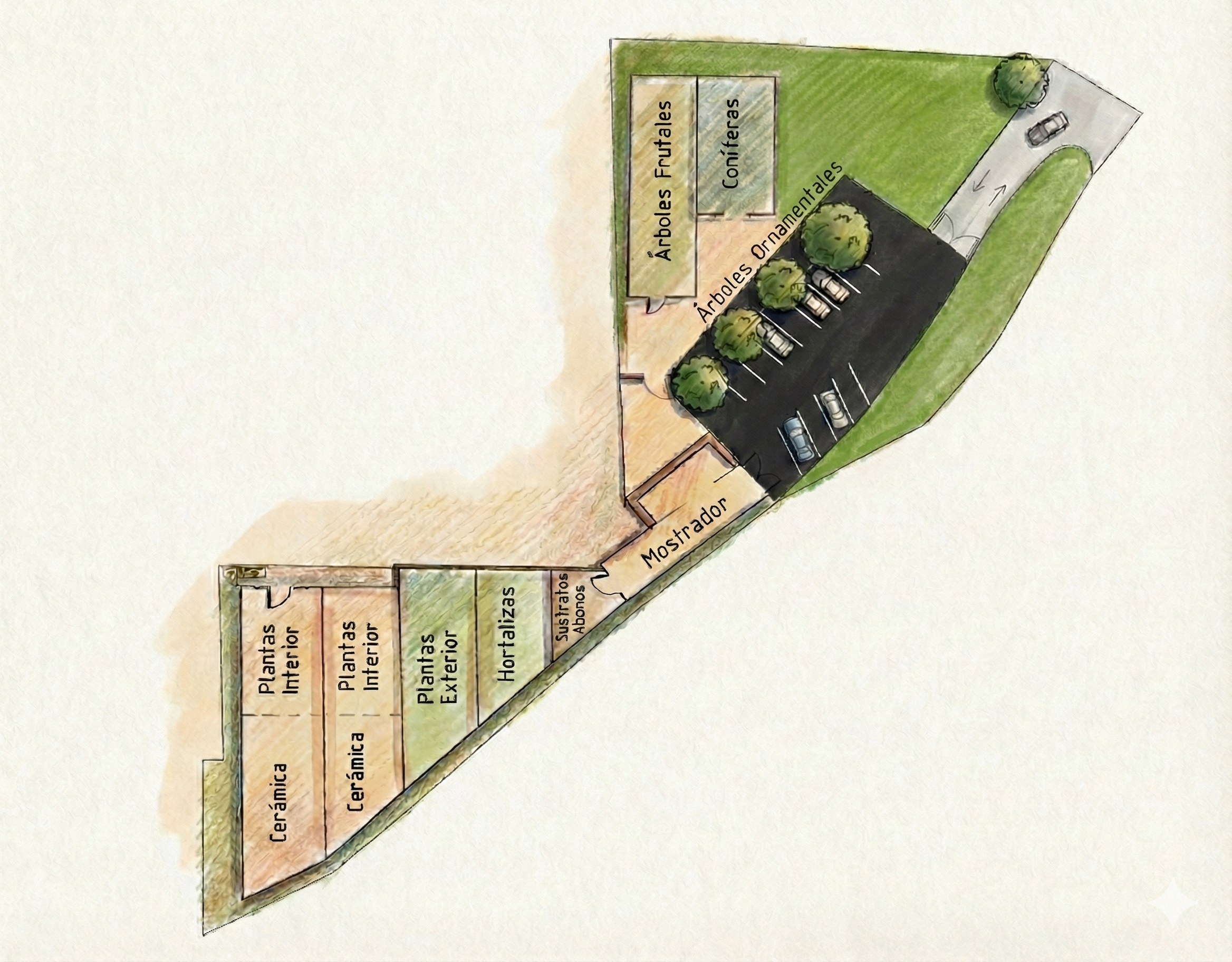Plano de distribución de Viveros Ventorro